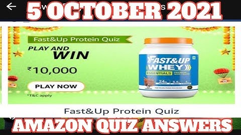 Amazon Funzone Fast & Up Protein Quiz AnswerToday|5 October|Amazon Quiz Answers Today|DailyQuizTime