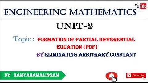 Formation of Partial Differential Equation (PDE) by eliminating Arbitrary Constant | in tamil |