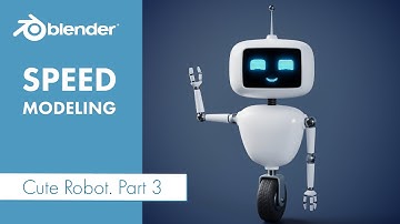 Cute Robot Speed Modeling In Blender. Part 3