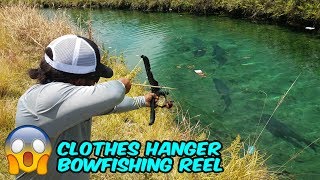 DIY BOWFISHING Made with Clothes Hangers!!! Monster Mike Fishing