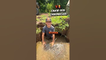 CRAW-KID CATCHES FISH BY HAND 🦞👋#fishing #crawfish #louisiana #crawfishboil #farmlife