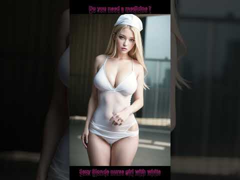 [4K] Blonde Nurse White Costume in the hospital, Nurse, 간호사,看護婦 ,AI 룩북, AI Lookbook, AIルックブック