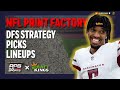 NFL DFS Strategies | WEEK 1 | 9/3 - NFL Print Factory