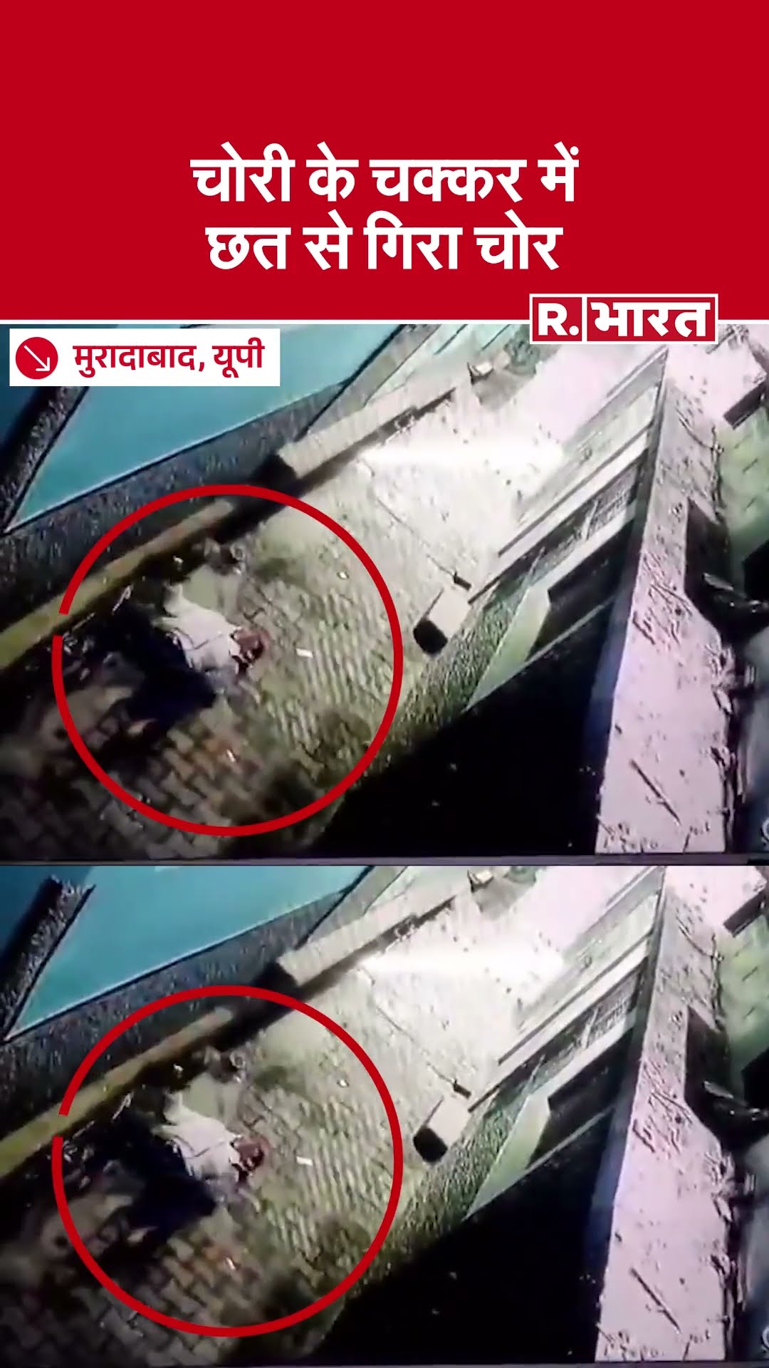 Moradabad: चोरी करने गया था चोर, बैलेंस बिगड़ा और छत से सीधा सड़क पर गिरा | Moradabad Thief