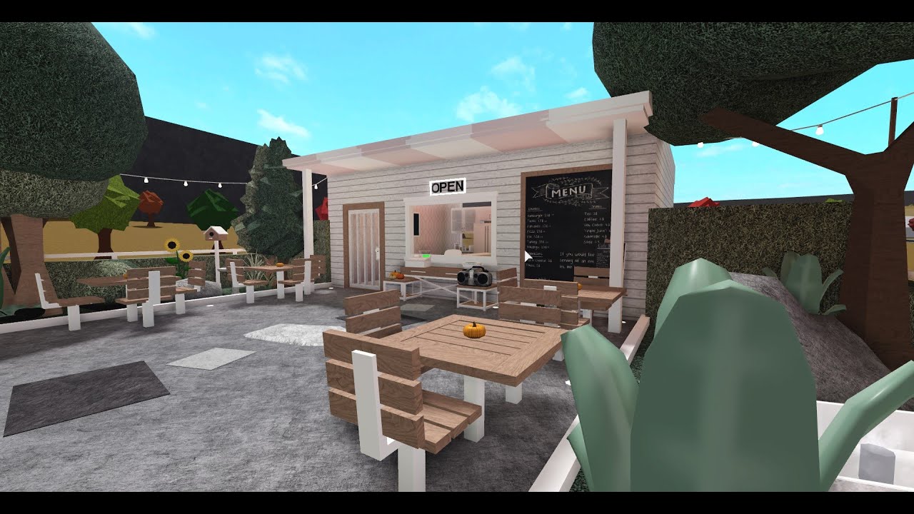 Bloxburg Cafe - Bloxburg| Outdoor Cafe| 34k - YouTube