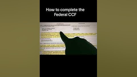 How to complete the DOT CCF FORM?