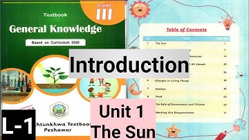 Class 3 General Knowledge Unit 1 The Sun L-1