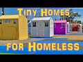 Tiny homes village for the homeless people in echo park downtown Los Angeles