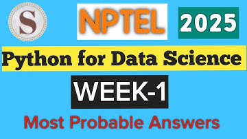 Python for Data Science|| WEEK-1 Quiz assignment Answers 2025 ||NPTEL||#SKumarEdu