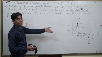 Find the equation of a curve passing through the point (0, –2) given that at any point (x, y) on th