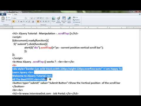 SCROLLTOP METHOD IN JQUERY   DEMO