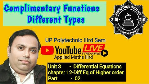 Complimentary Functions // Different Types // Differential Equations of Higher Order // Part - 02