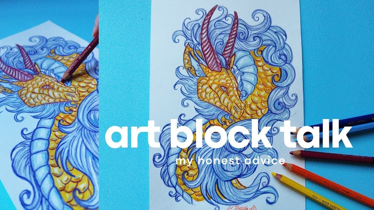 How to get rid of art block 🎨⭐ | Watercolor + colored pencil painting ...