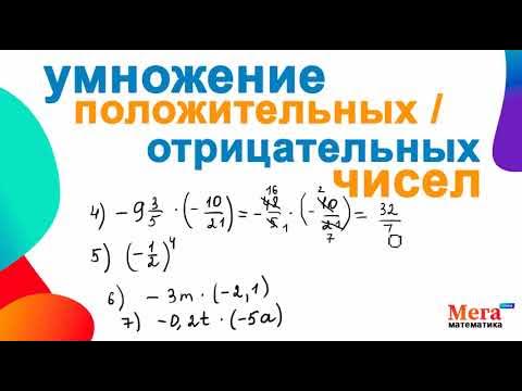 Таблица умножения отрицательных чисел