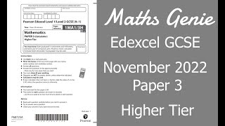 Edexcel Higher Paper 3 November 2022 Exam Walkthrough