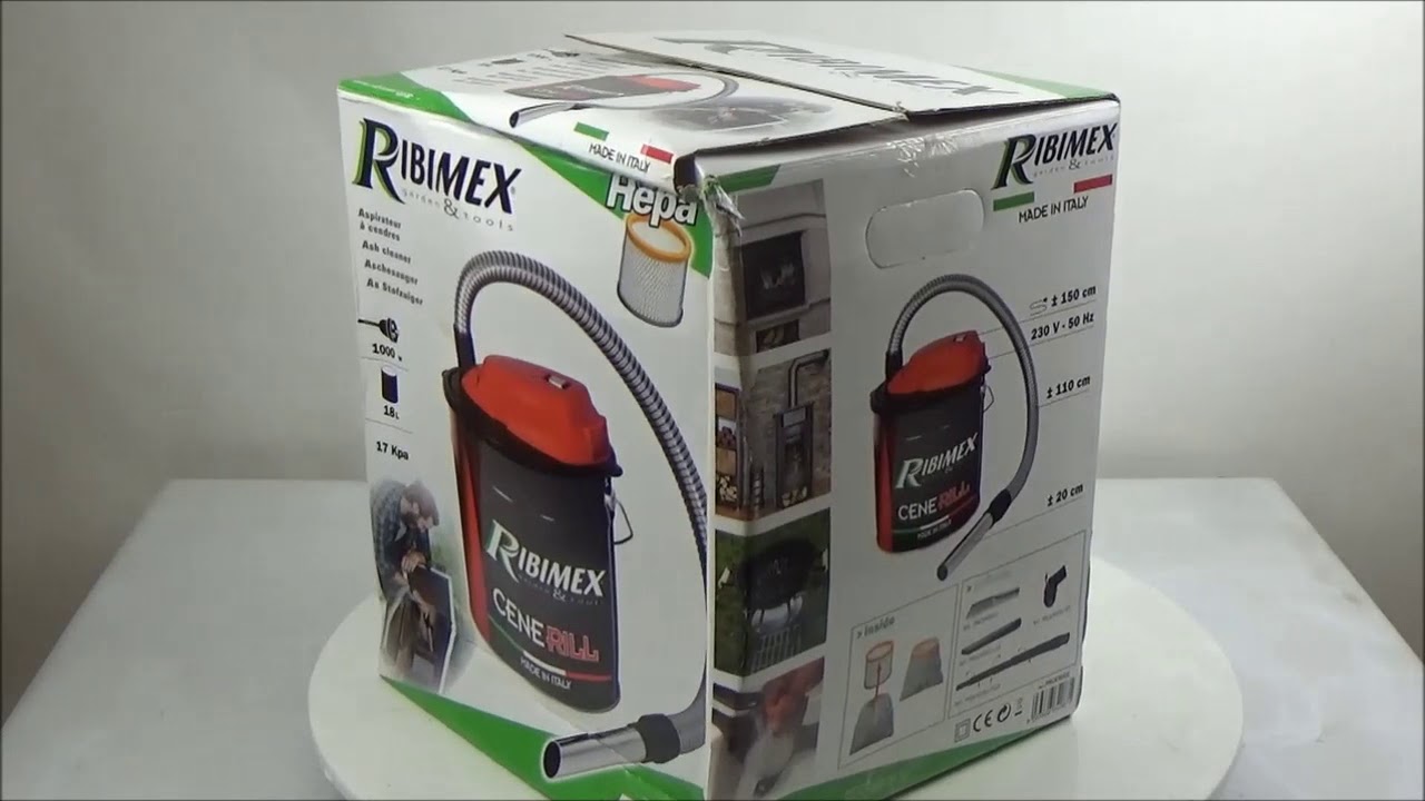 RIBIMEX PRCEN001, Cenerill Aspiracenere elettrico 1000 W, 18 L filtro  intercambiabile con leva di riarmo - Vendita Online ItaliaBoxDoccia
