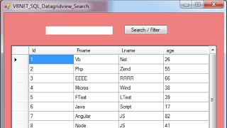 VB.NET And SQL  Datagridview Search Data Using Visual  Basic .Net [ with source code ]