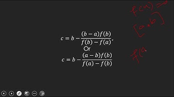 Regula Falsi Method or Method of False Position