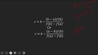 Regula Falsi Method or Method of False Position