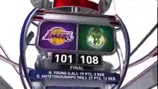 Los Angeles Lakers vs Milwaukee Bucks - February 22, 2016