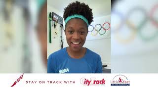 Kenyetta Iyevbele Is Ready For Some Workouts and Smiles With City Track &amp; Little Feet!