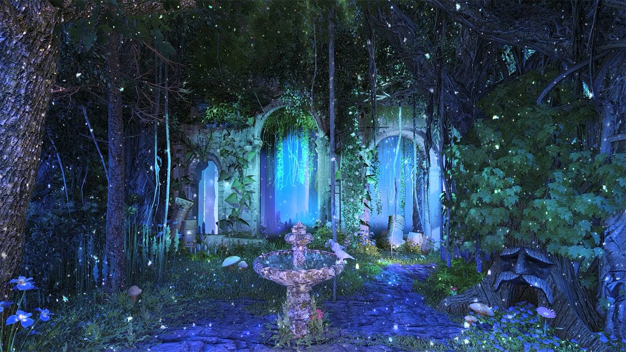 Enchanted Forest Night Ambience 10 hours ✨🌲 Mystical atmosphere, nature  sounds & occasional rain. 