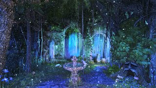 Enchanted Forest Night Ambience 10 hours ✨ Mystical atmosphere, nature sounds & occasional rain.