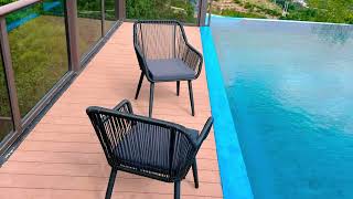 HOMREST Patio Wicker Dining Chairs Review | Comfort & Setup (Set of 2 Black Rattan)