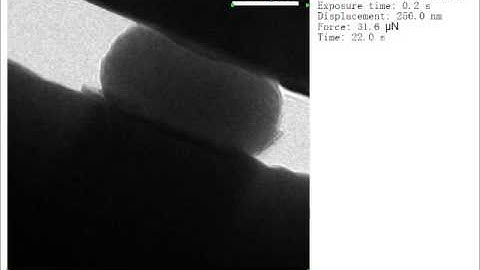 Gatan In situ Video Software  In situ nano compression of a SiO2 glass nanoparticle