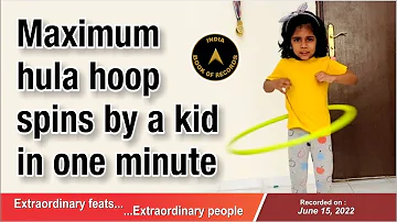 Maximum hula hoop spins by a kid in one minute