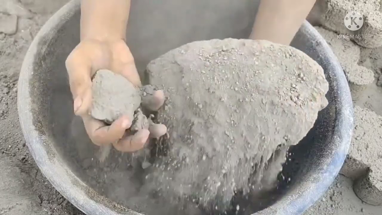 Satisfying Asmr/ Sand cement full dry crumbling 