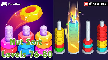 Nut Sort Level 76, 77, 78, 79 & 80 Color Puzzle Game Solution
