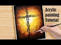 Holy Cross Easy Acrylic Painting | Step by Step Tutorial For Beginners