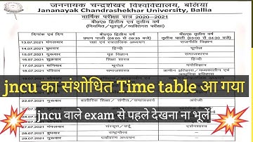 jncu time table 2021/jncu time table/jncu exam new/jncu today exam new/jncu exam time table 2021.