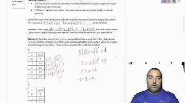2.5 Exponential Function Context and Data Modeling Part 1