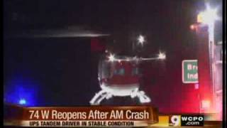 WB I-74 open after UPS semi crash