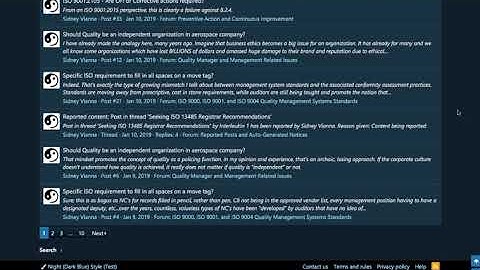 Search for Posts by Use Name - Elsmar Cove Forum Software Instructions