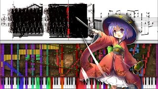 Black Score: Touhou 14 - Mysterious Purification Rod | 300,000 Notes | Black MIDI
