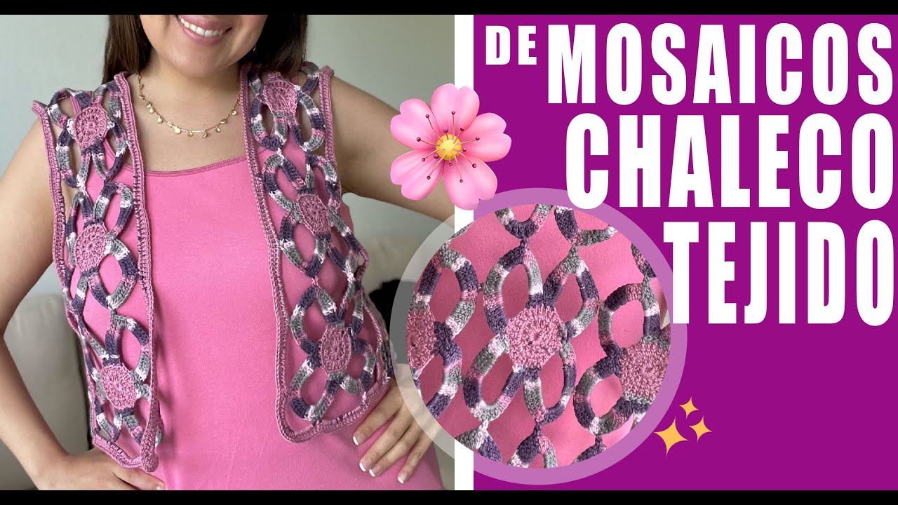 🌸Chaleco de Mosaicos / Cómo tejer 🫶 Yo Tejo con LAURA CEPEDA