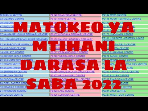 MATOKEO YA MTIHANI WA TAIFA DARASA LA SABA 2022 YAMETOKA RASMI LEO TAREHE 01 DEC TAZAMA HAPA