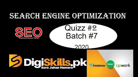 Digiskills SEO Quiz No 2 batch 7 2020  Search Engine Optimization  soft iT planet