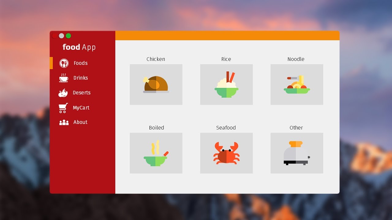 Designing a Modern Flat Desktop Application of a Fast Food 