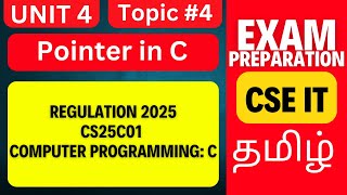 CS25C01 C Programming | Pointers in C | Anna University R2025