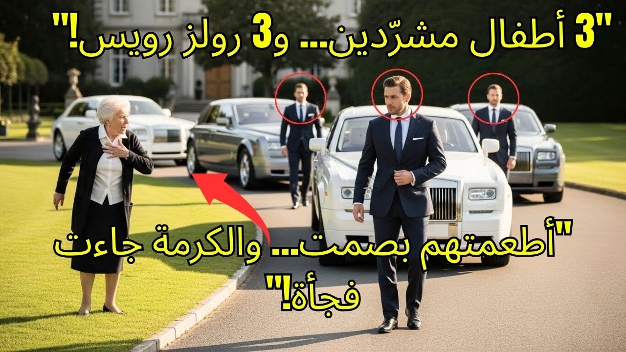 كانت تطعم ثلاثة أطفال مشرّدين كل يوم… وفي يوم واحد توقفت ثلاث رولز رويس أمام متجرها الصغير