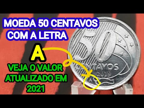 MOEDA DE 50 CENTAVOS COM A LETRA A - VALOR ATUALIZADO EM 2021 - VOCÊ TEM UMA ?