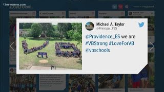 The community wears blue to remember the lives lost