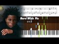 d4vd - Here With Me - Romantic Piano Tutorial with Sheet Music