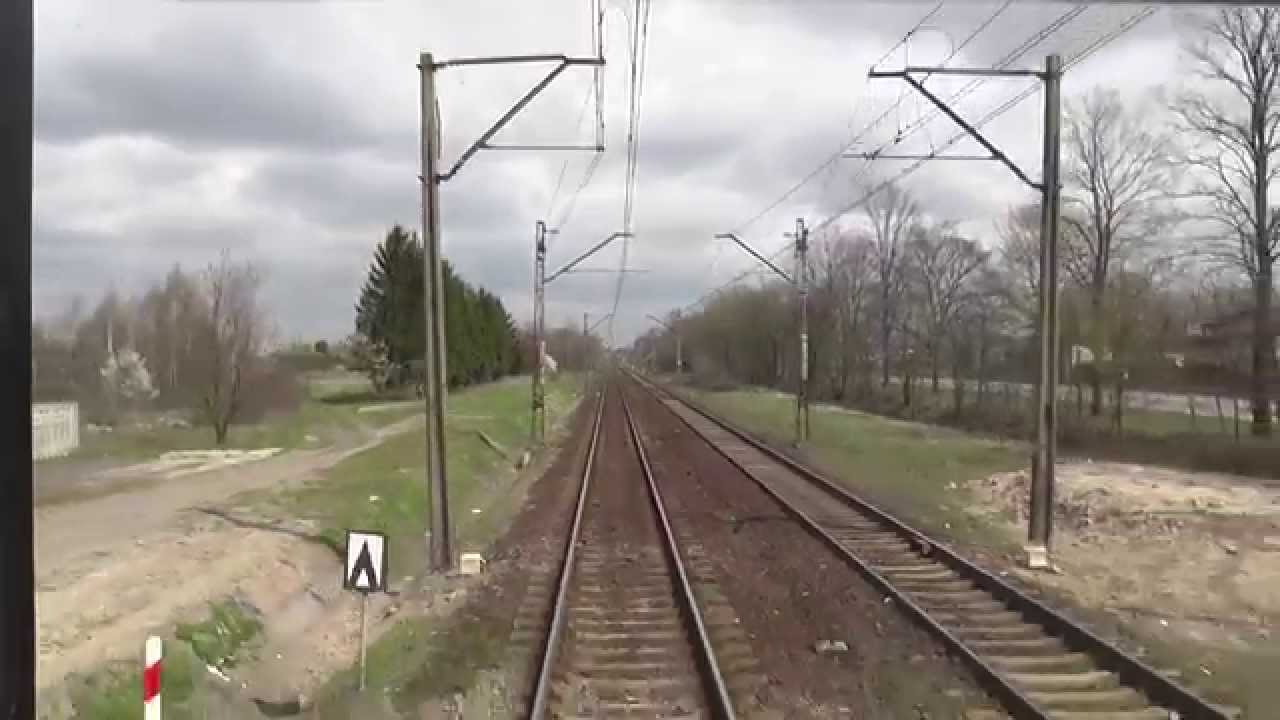 Odcinek Łódź Kaliska - Ostrów Wielkopolski z tyłu pociągu TLK Wrocławianin