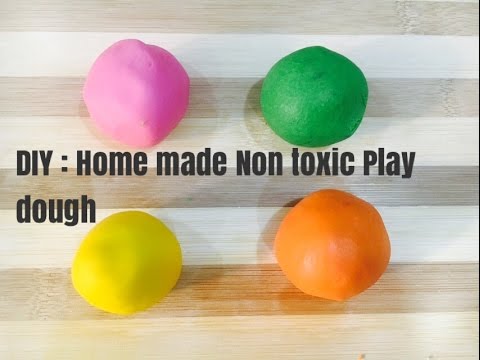 DIY: Quick n easy homemade play dough recipe, nontoxic for kids, no cook