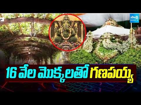 16 వేల మొక్కలతో గణపయ్య: Ganesh Made with 16,000 Plants In Sirsapalli | Anakapalli | @SakshiTV - SAKSHITV